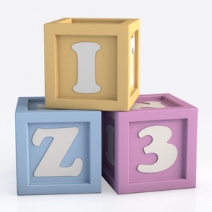 Colorful Plastic Alphabet Baby Building Blocks 3D Model